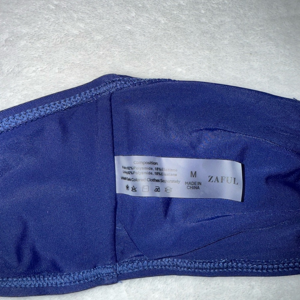 Navy Blue strapless Bikini Set - Picture 2 of 5